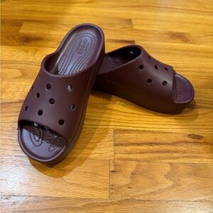 CROCS Red Platform Shoes Stylish Slip-On Comfort